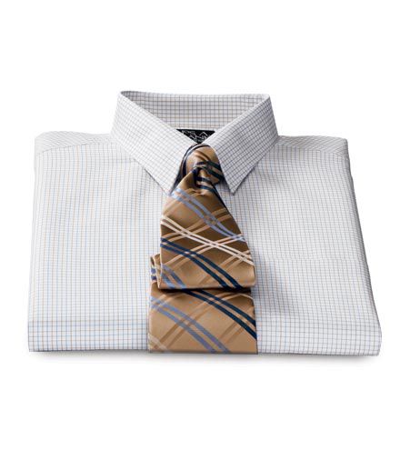 Traveler Point Collar Tattersall Dress Shirt- 2 for $99