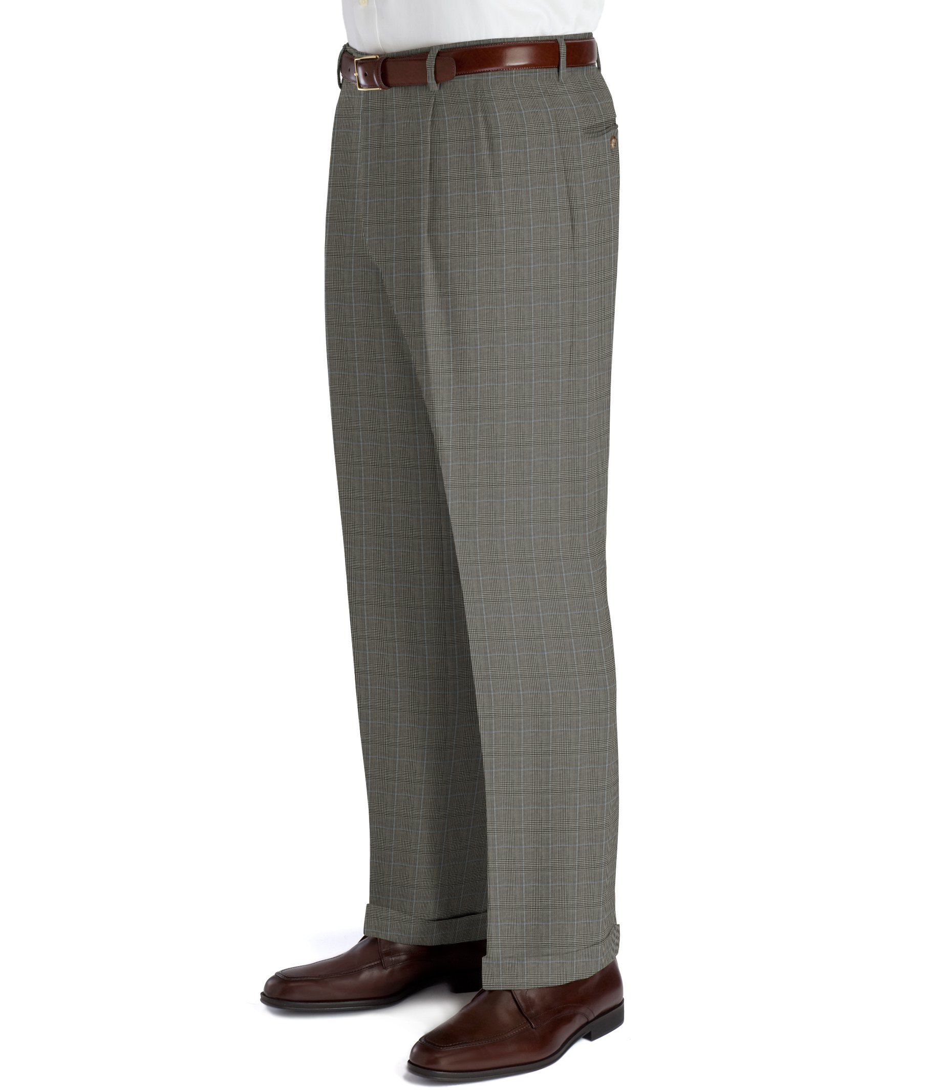 Executive Plaid Wool Pleated Trousers- Get Your 2nd for $99, 3rd FREE!