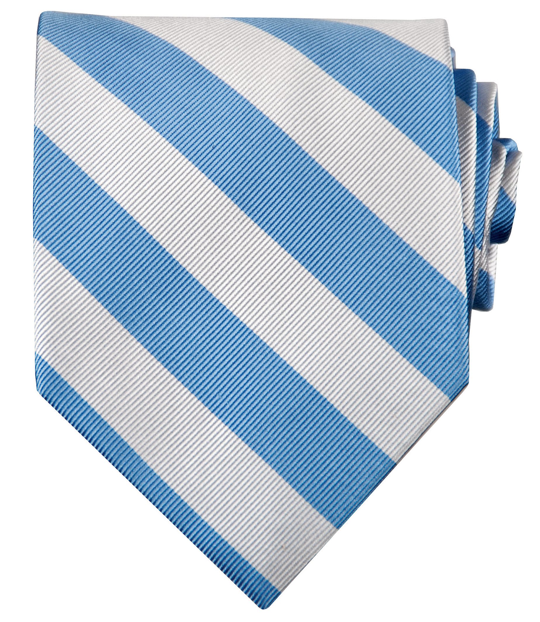 Collegiate Tie- Light Blue/White