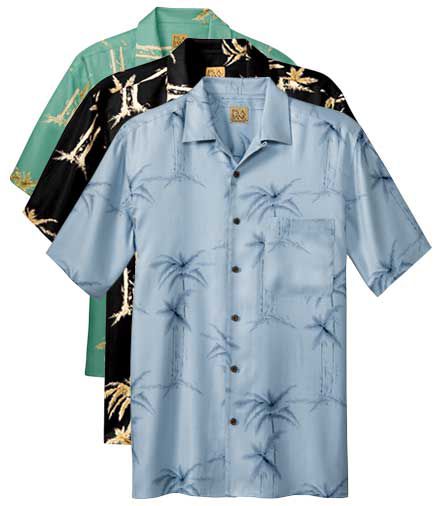 JosBank : VIP Silk Patterned Palms Sportshirt : Men s clothing (dress & casual) > Shirts