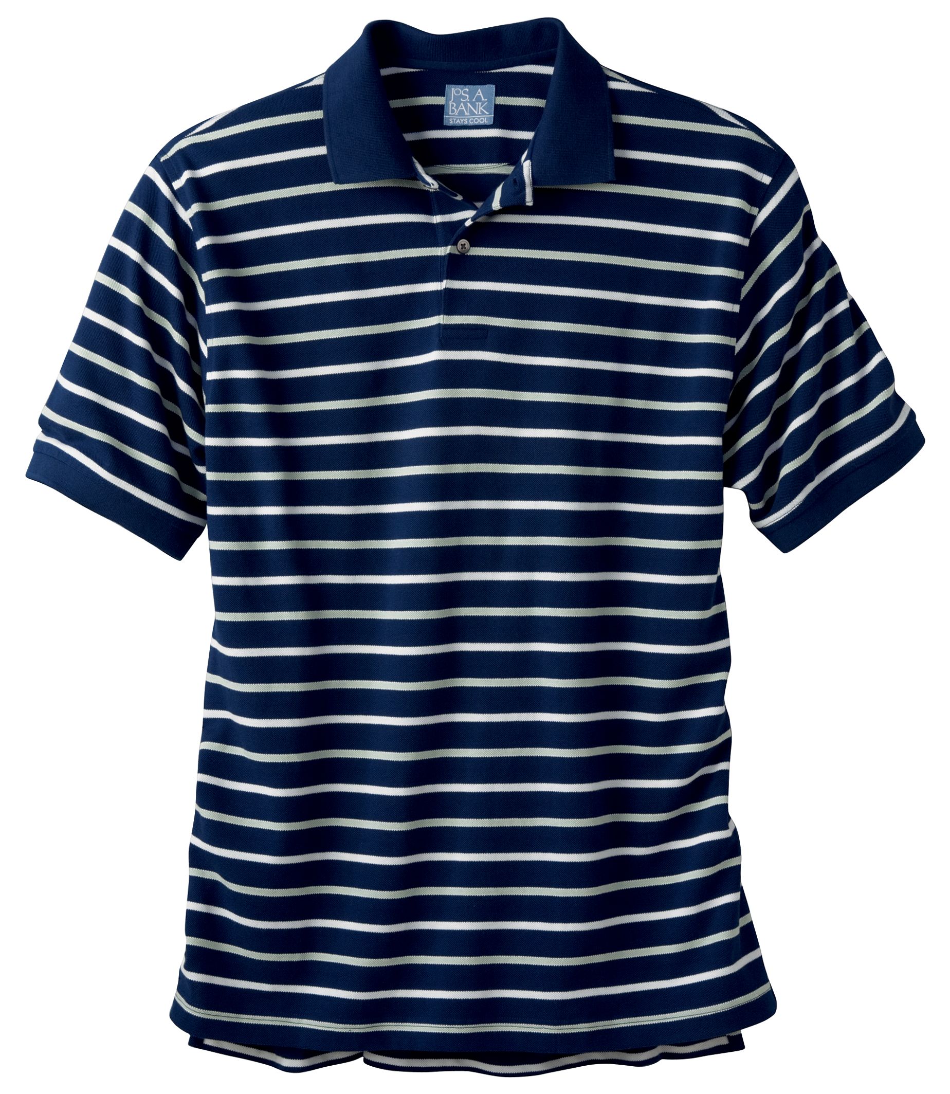 Stays Cool Striped Pique Polo
