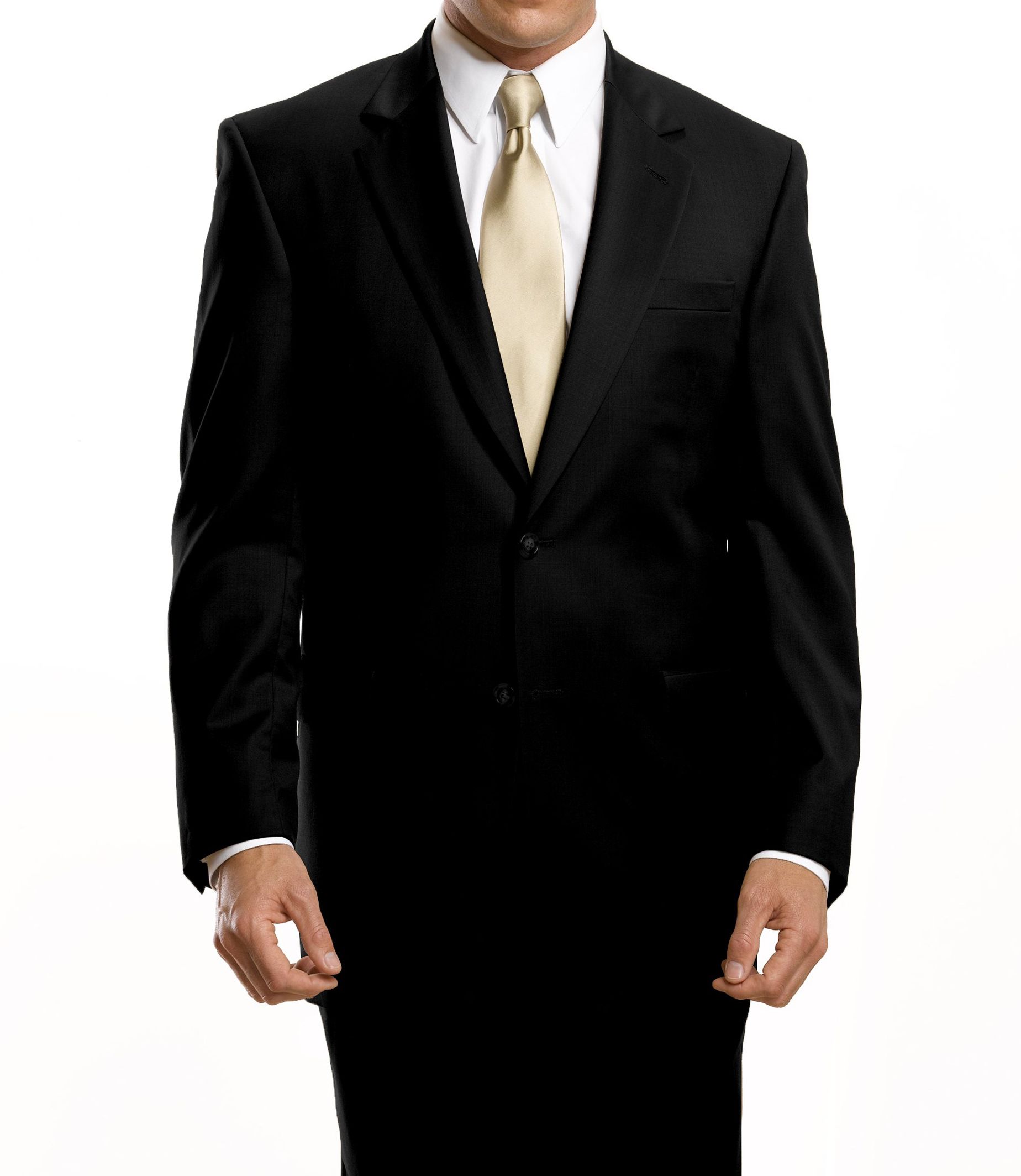 Business Express 2-Button Jacket-Black Stretch