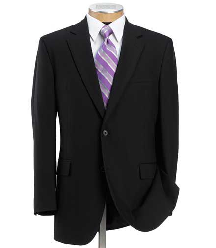 Business Express 2-Button Jacket- Big or Tall- Black Stretch