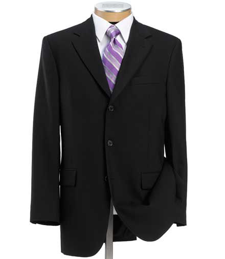 Business Express 3-Button Jacket-Black Stretch