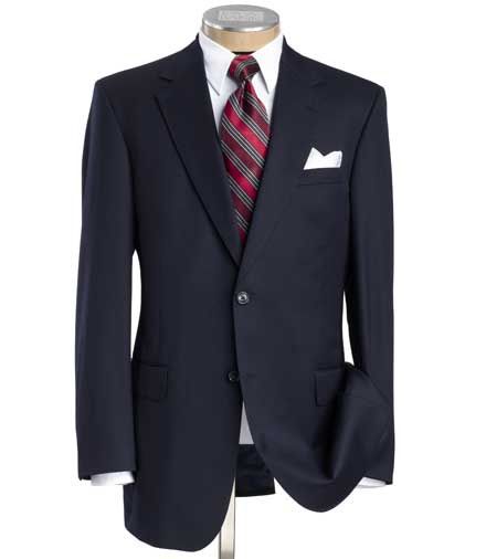 Executive 2-Button Wool Suit with Side Vent Jacket and Pleated Front Trousers