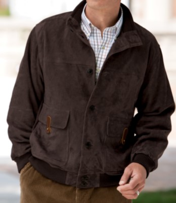 JoS. A. Bank Goatsuede Bomber Jacket