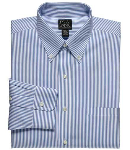 Traveler Tailored Fit Pinpoint Stripe Buttondown Collar Dress Shirt- Buy 4, Get
