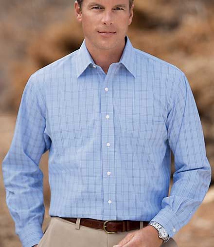 Traveler Patterned Poplin Point Collar Sportshirt

