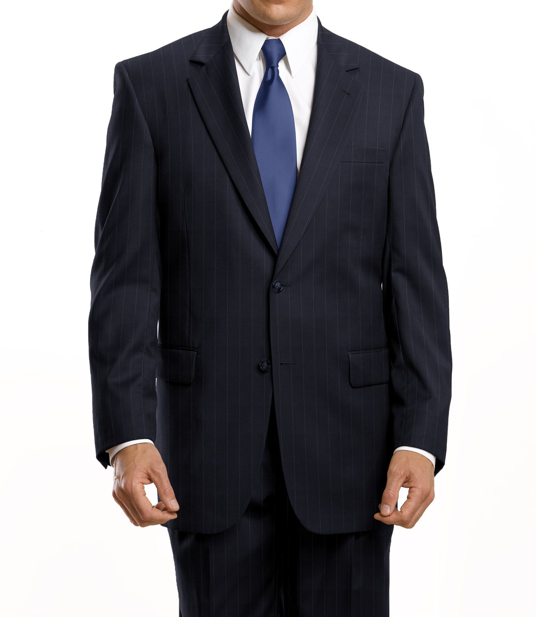 Signature 2-Button Jacket Big or Tall- Grey, Black, Navy Stripe