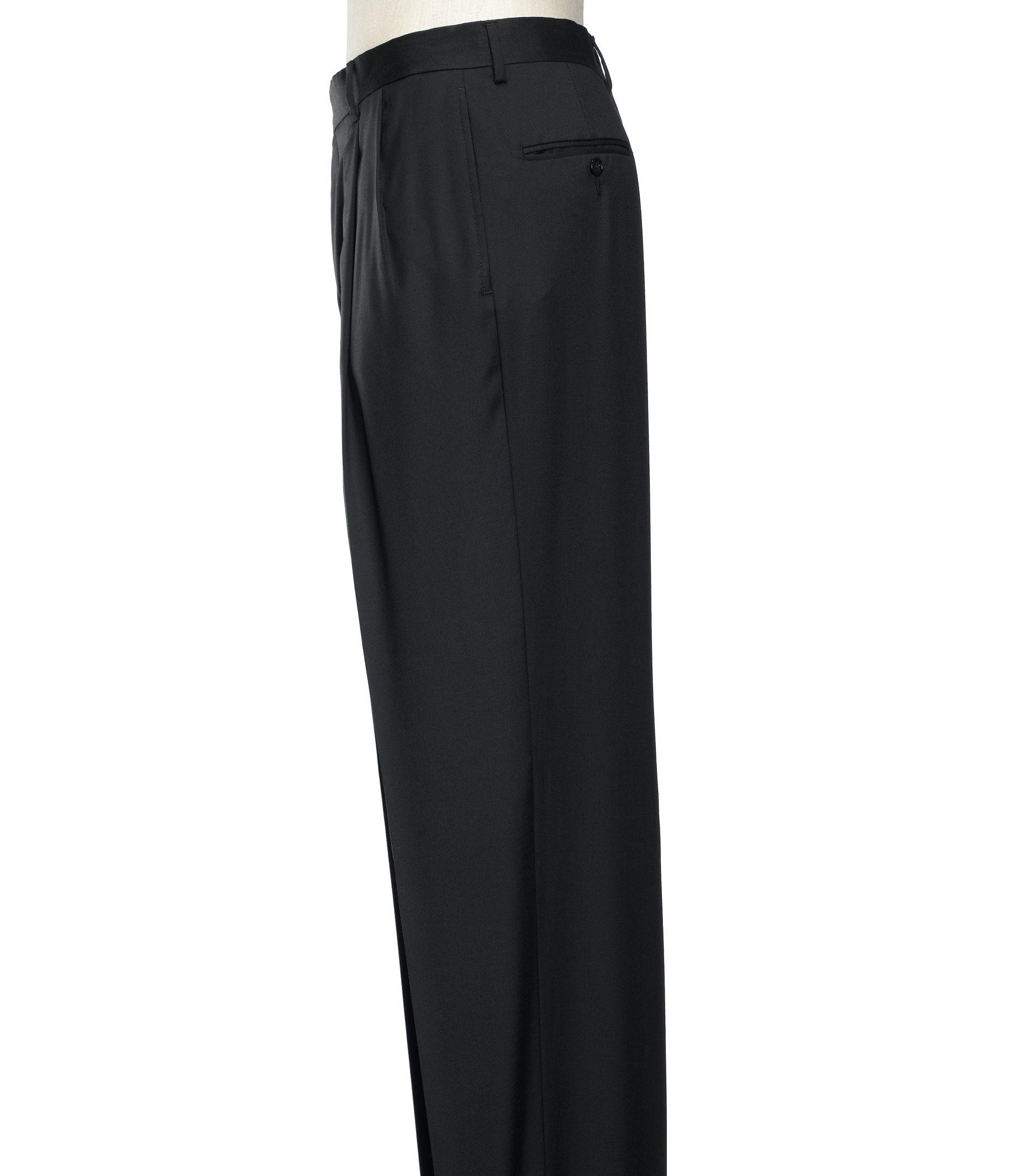 Signature Pleated Front Trousers Big or Tall- Black, Grey, Navy Stripe