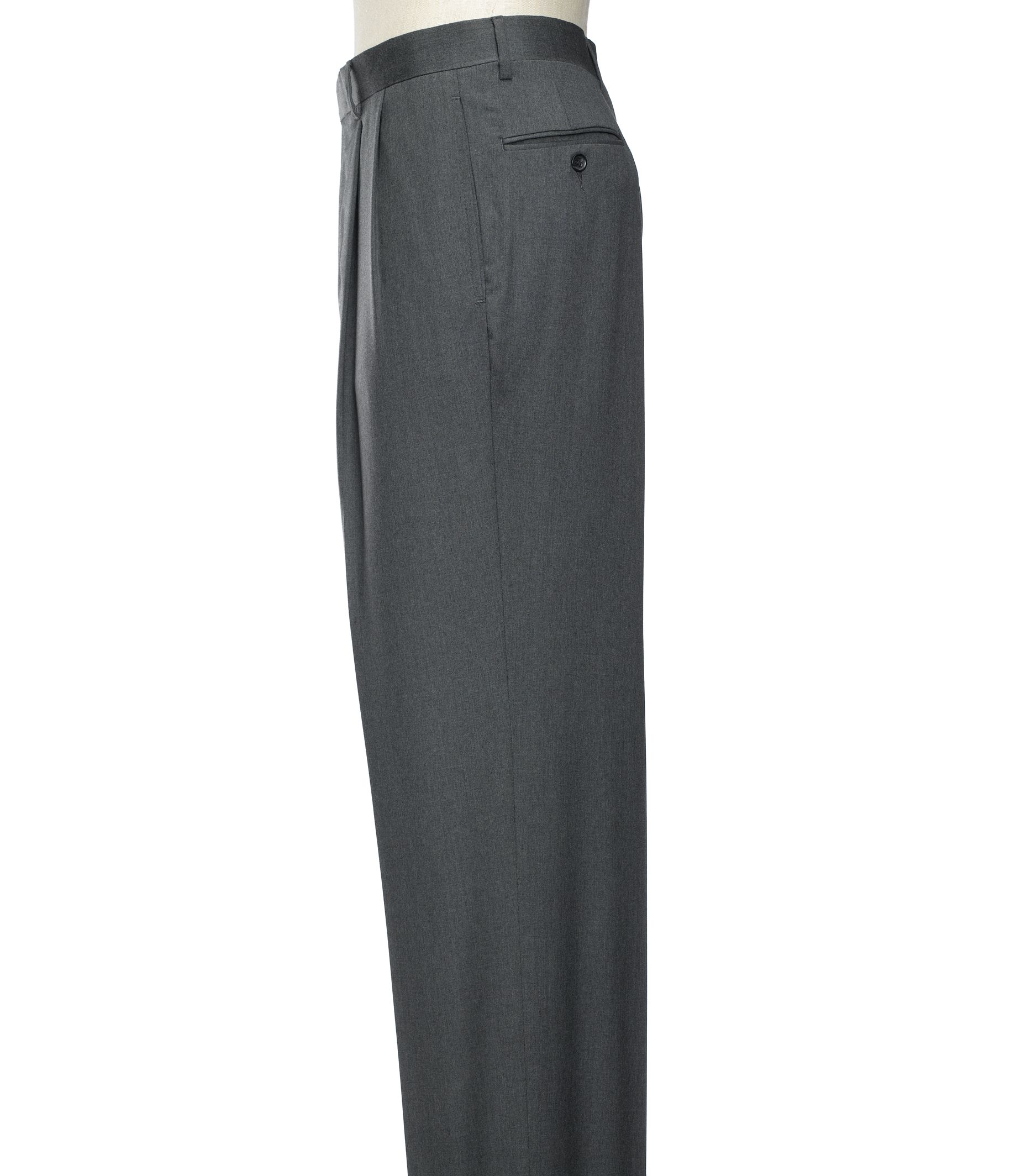 Signature Pleated Front Trousers Big or Tall- Cambridge Grey, British Tan