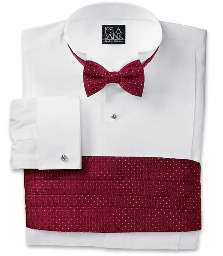 Tie and Cummerbund Set- Burgundy Pindot