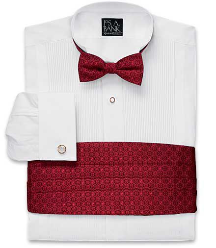 Tie and Cummerbund Set- Red Medallion