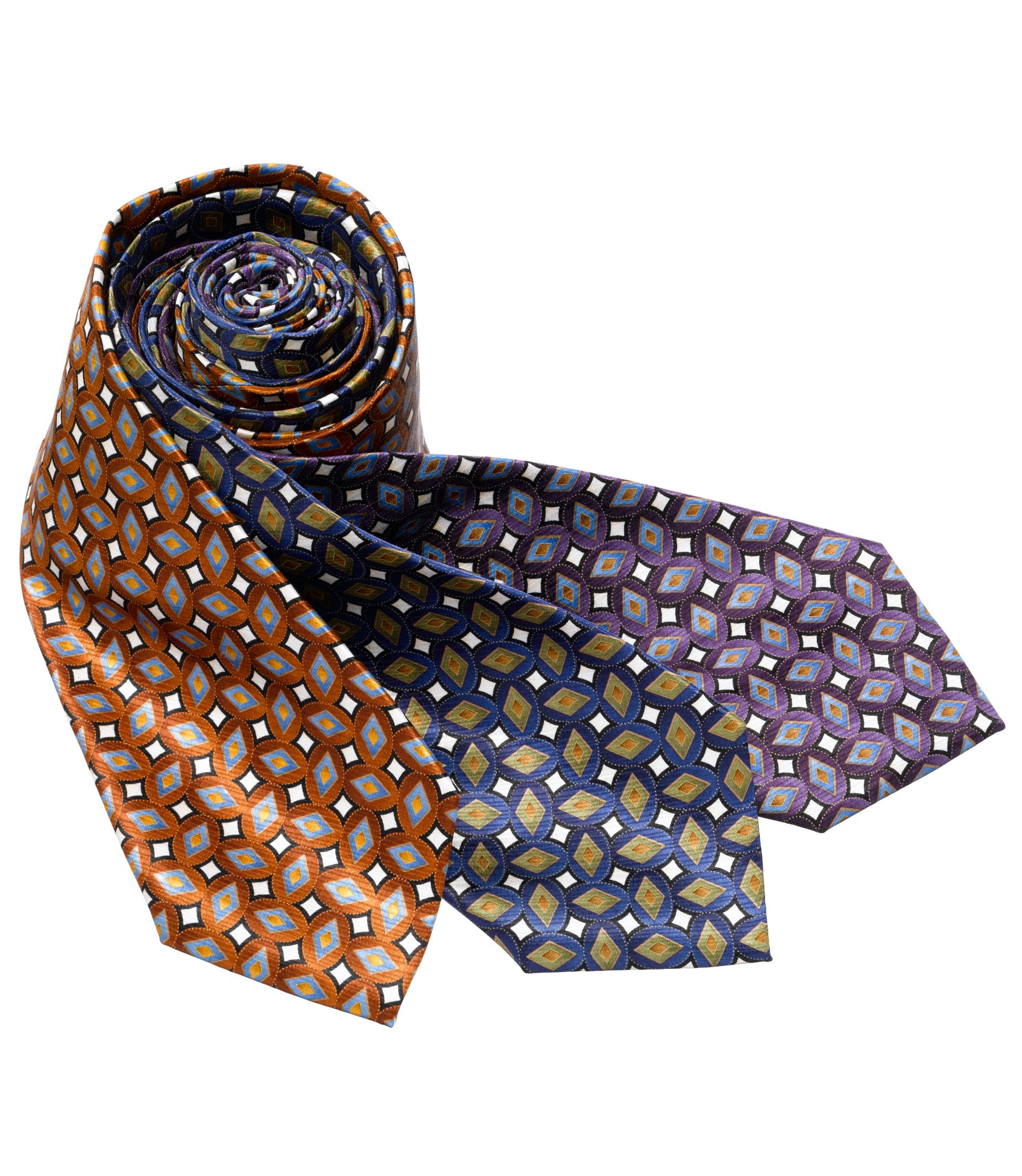 Fine Printed Oval Silk Tie
