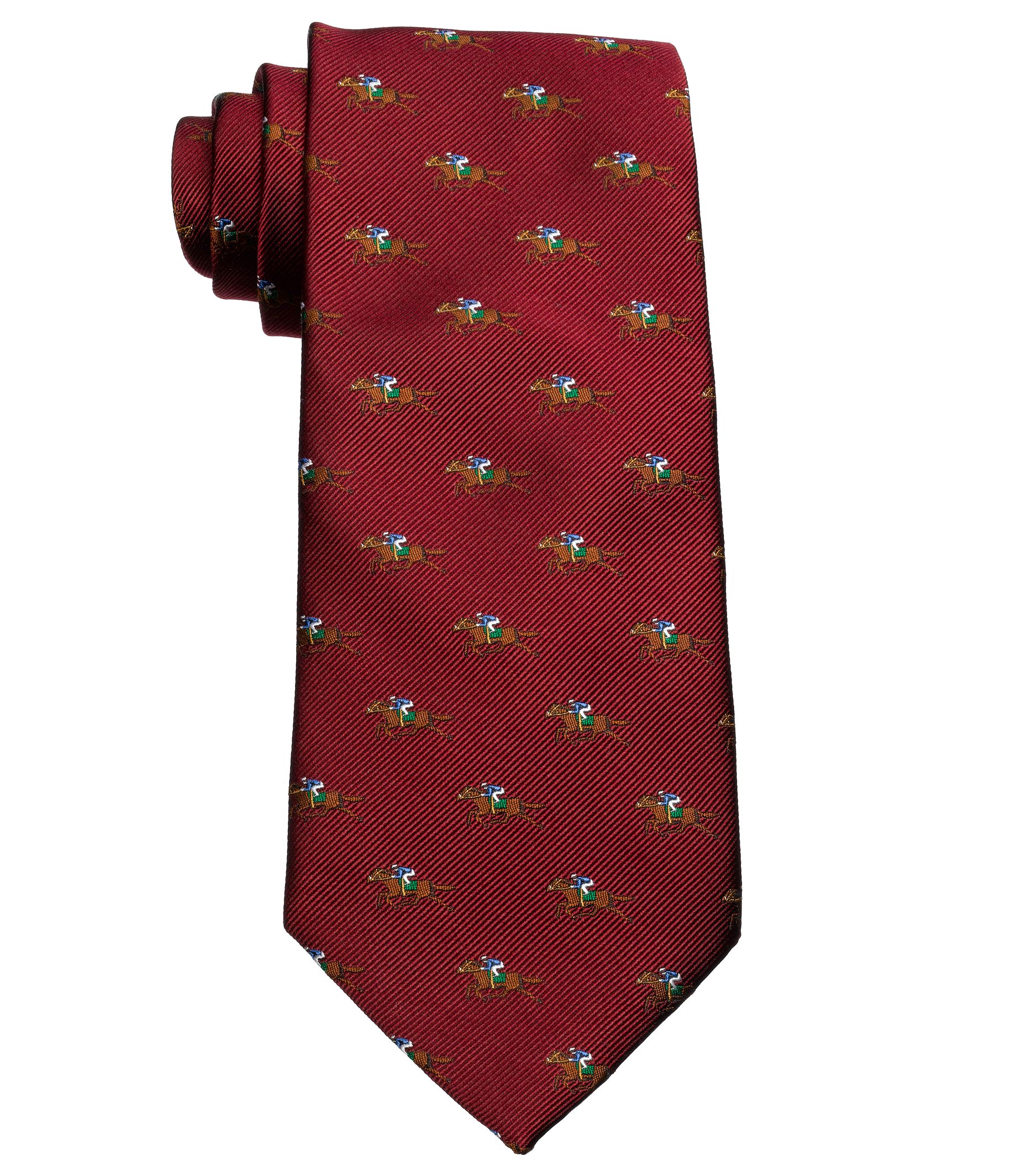 Burgundy Horses Tie