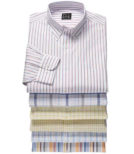 Traveler Long Sleeve Buttondown Patterned Cotton Sportshirt
