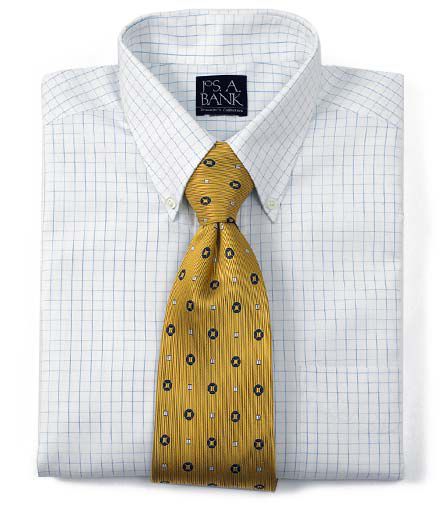 Buttondown Collar Check Dress Shirt Big or Tall