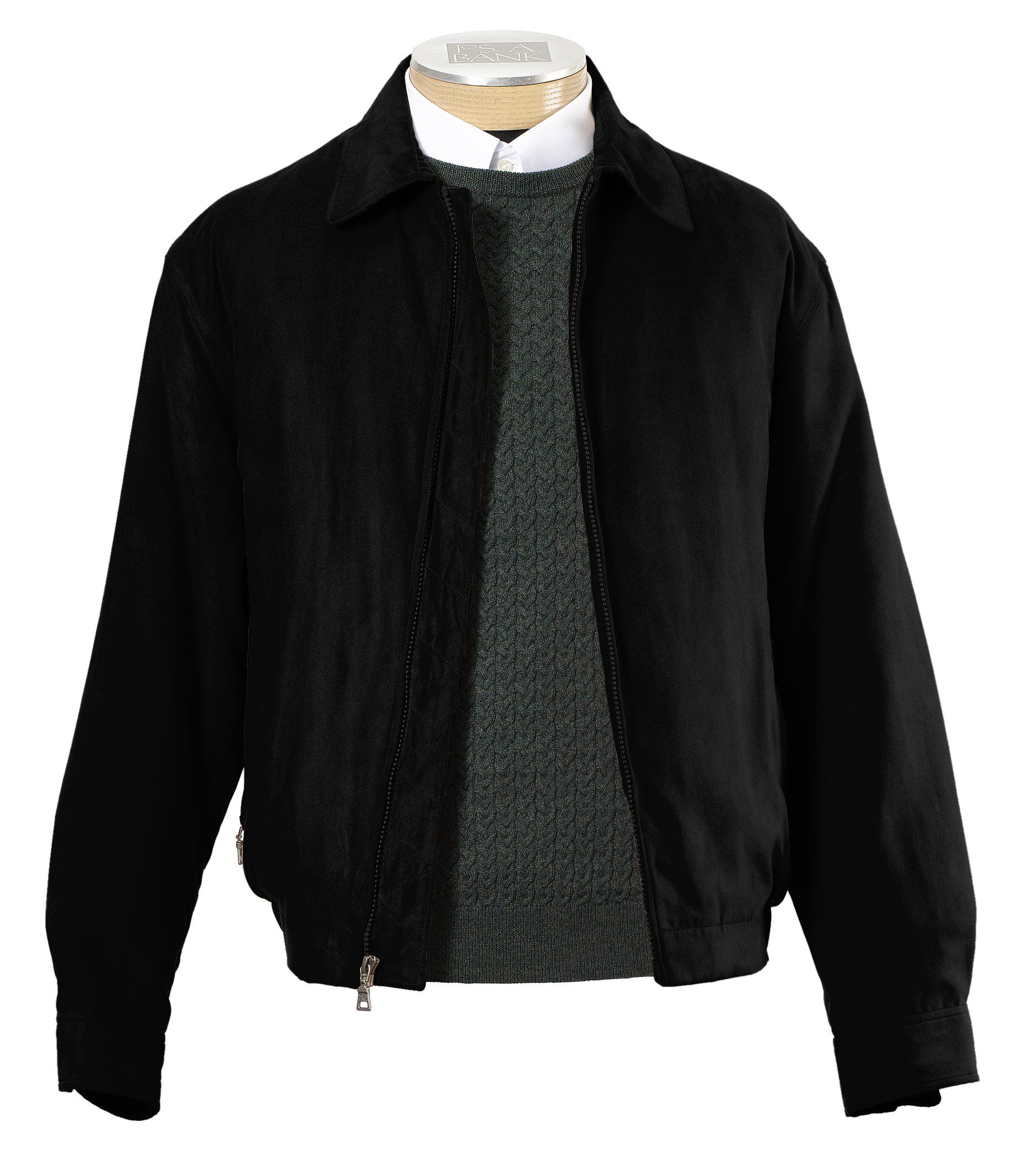 JosBank : Micro-Suede Zip-Out  Bomber Jacket Big : Men's clothing (dress & casual) > Outerwear