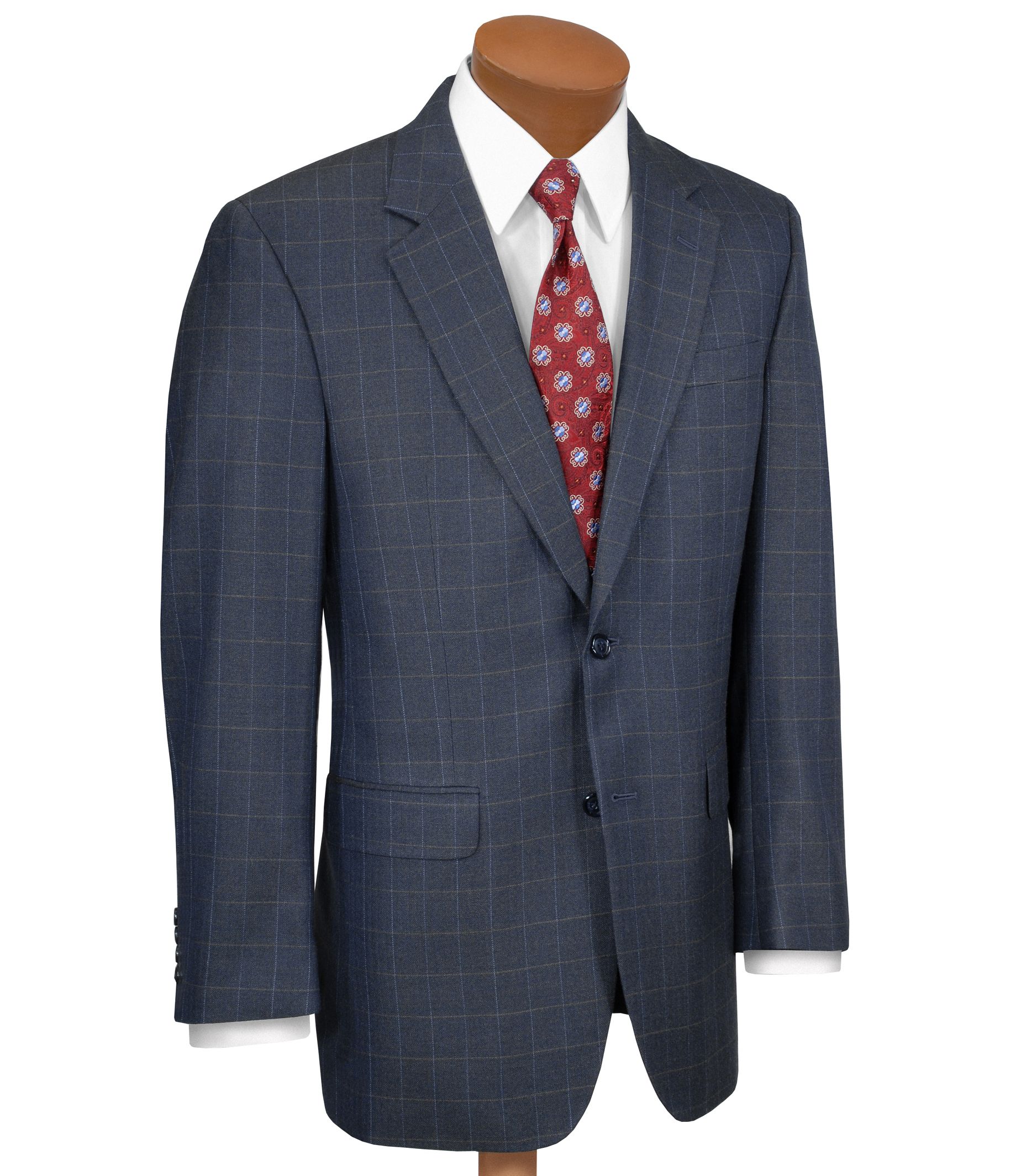 Executive 2-Button Wool Sportcoat- Navy Windowpane