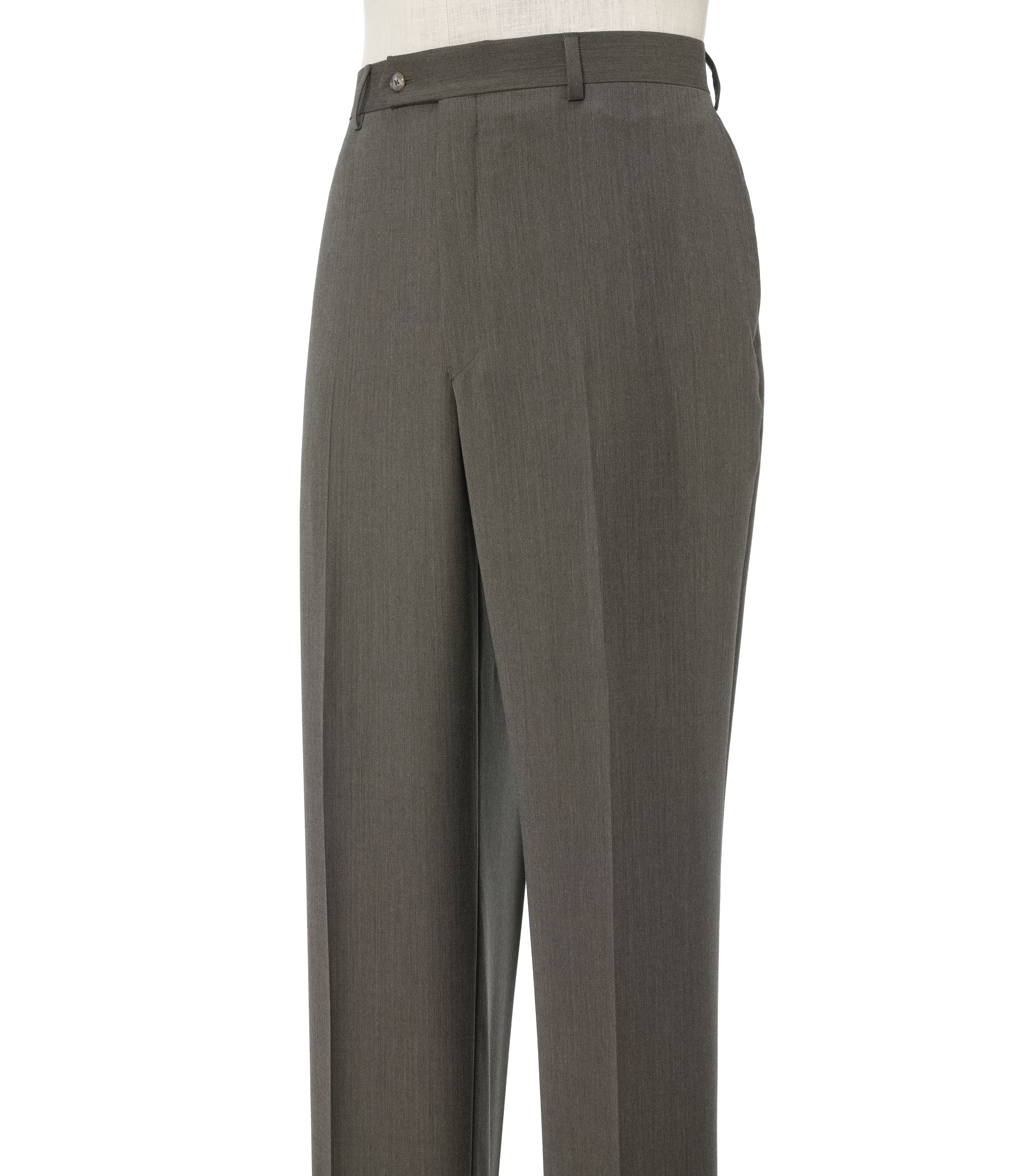Executive Patterned Wool Plain Front Trousers