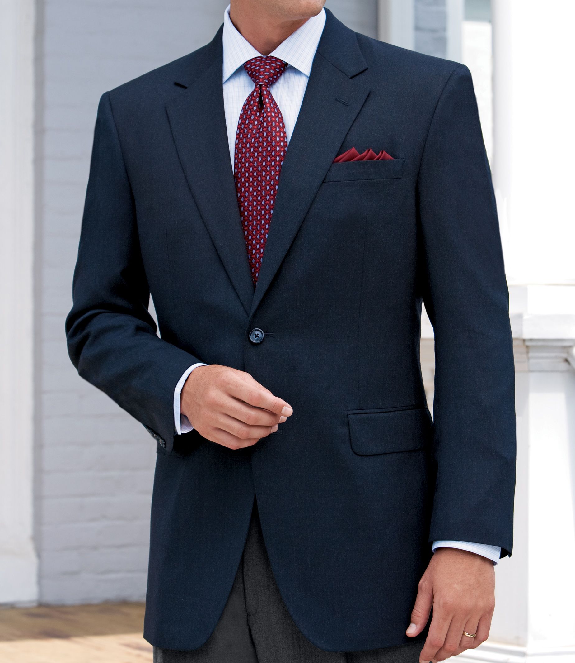 Wool/Cashmere 2-Button Blazer- Buy 1, Get 2 Pants & 2 Sportshirts FREE!