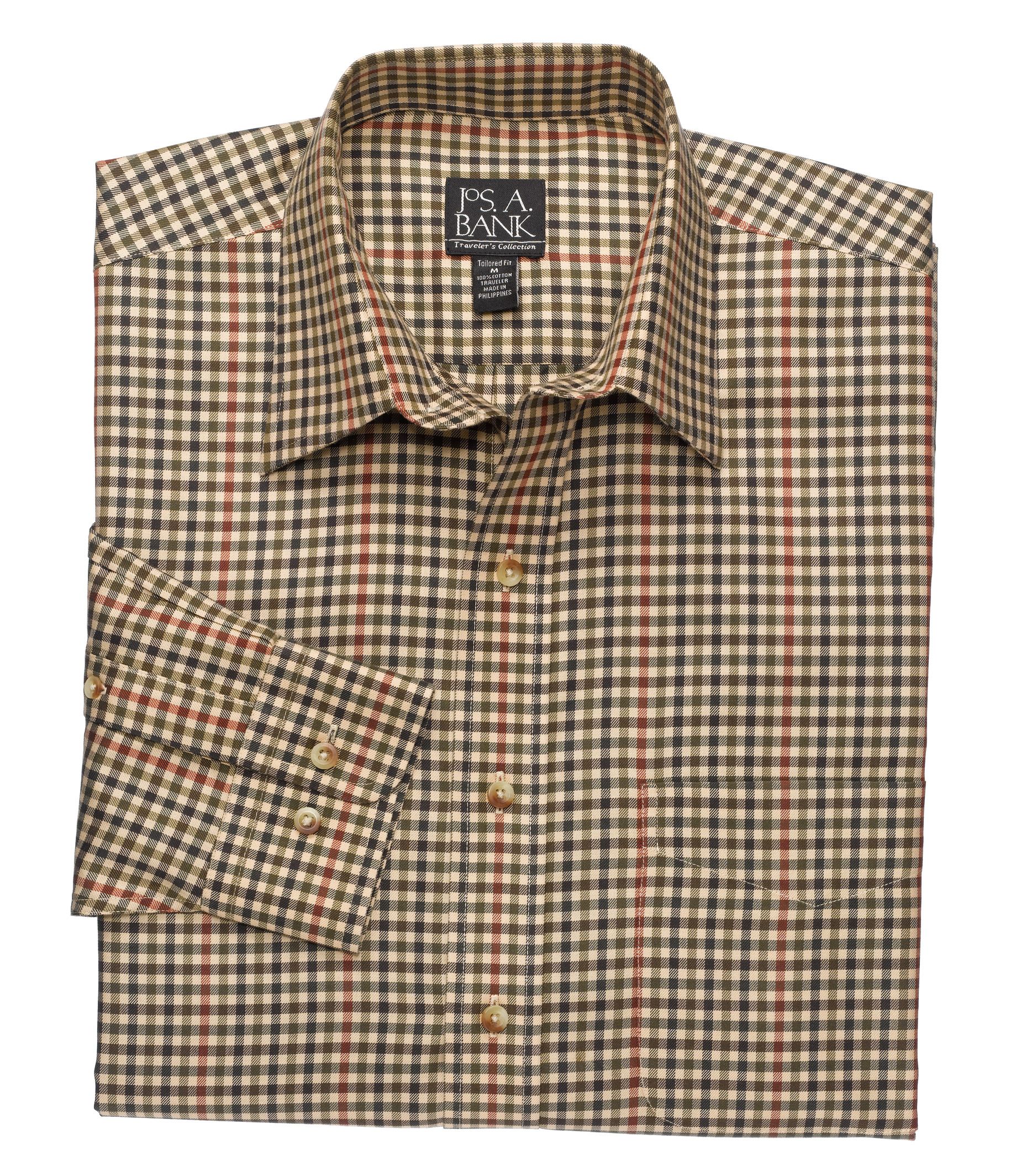 Traveler Patterned Cotton Point Collar Sportshirt