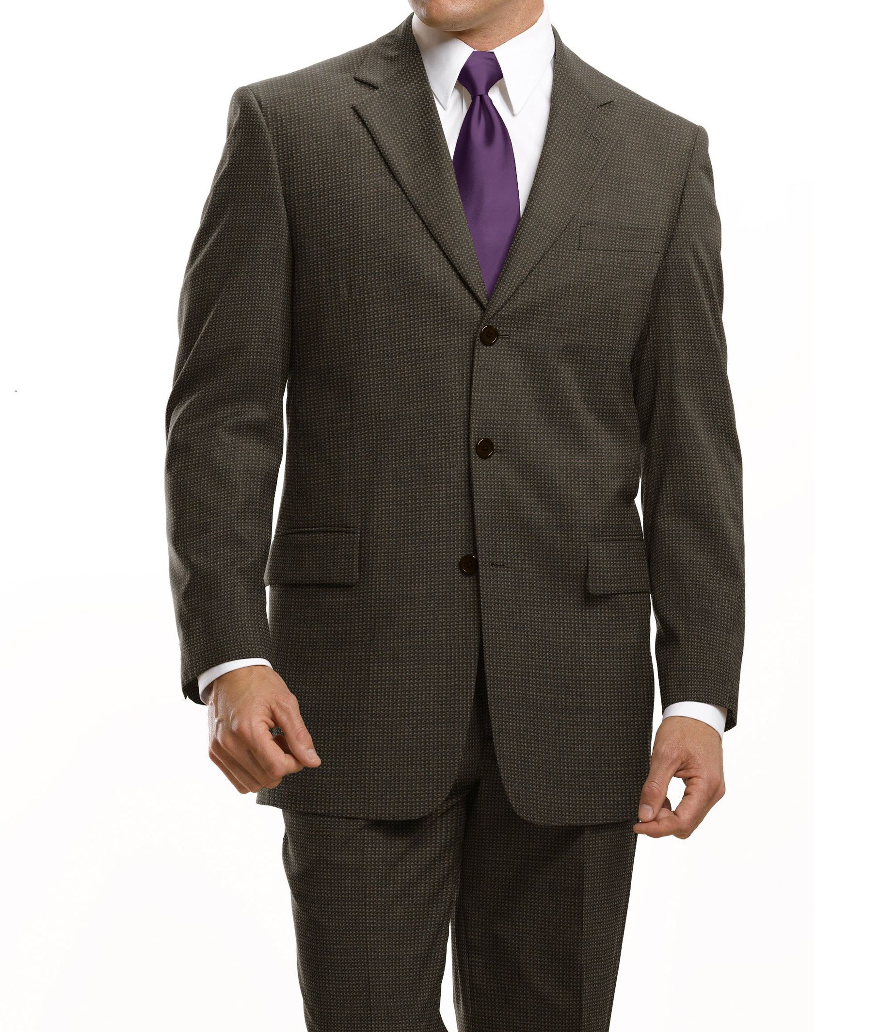 Signature 3-Button Wool Suit- In 2 Patterns
