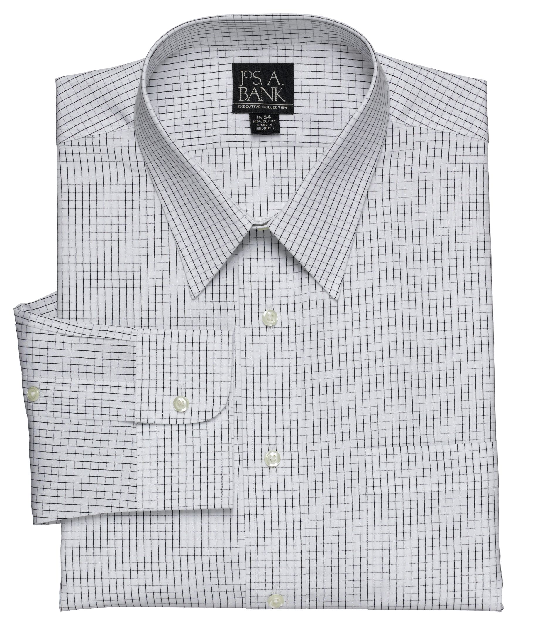 Executive Collection Check Point Collar Dress Shirt