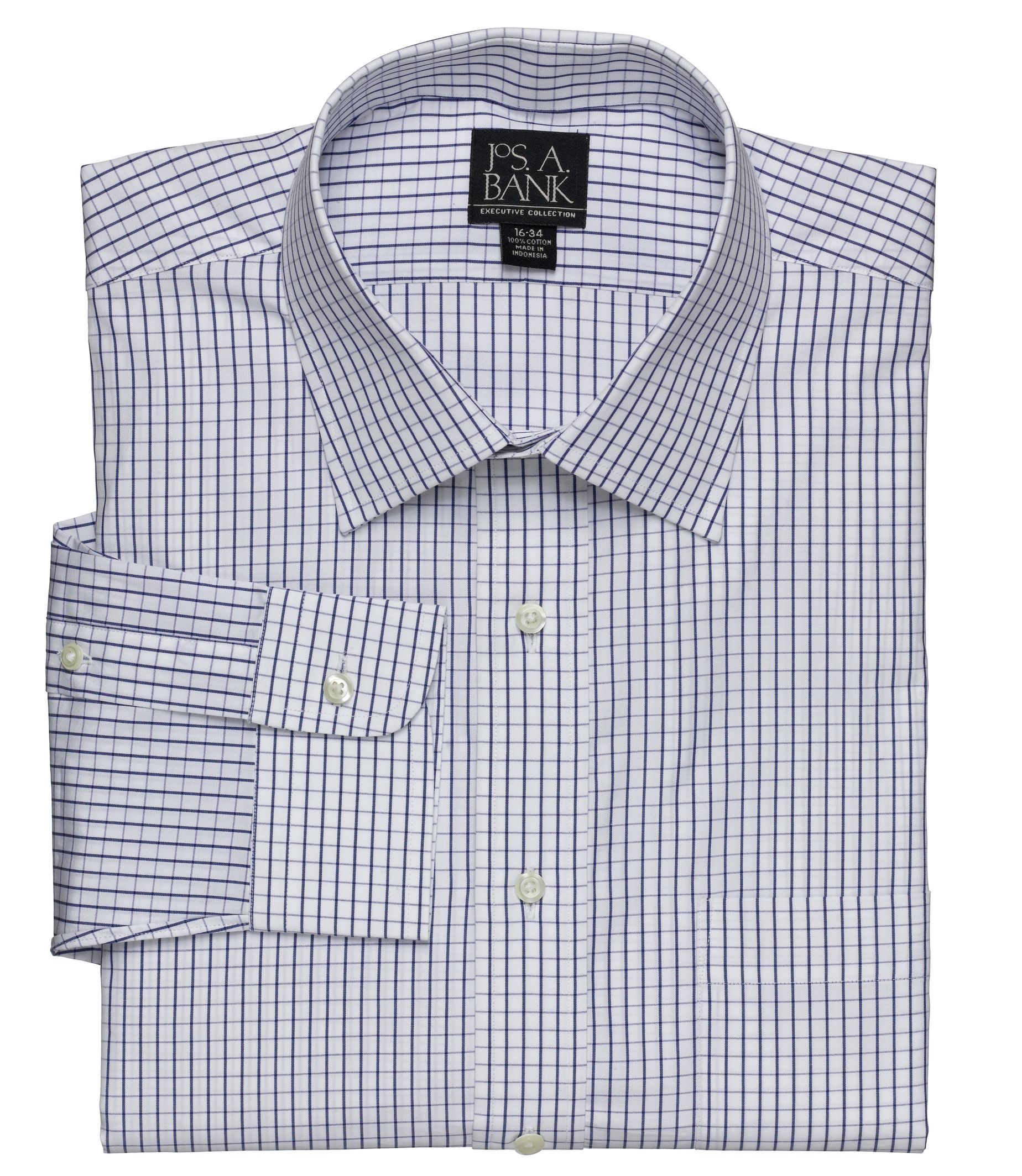 Executive Collection Check Spread Collar Dress Shirt