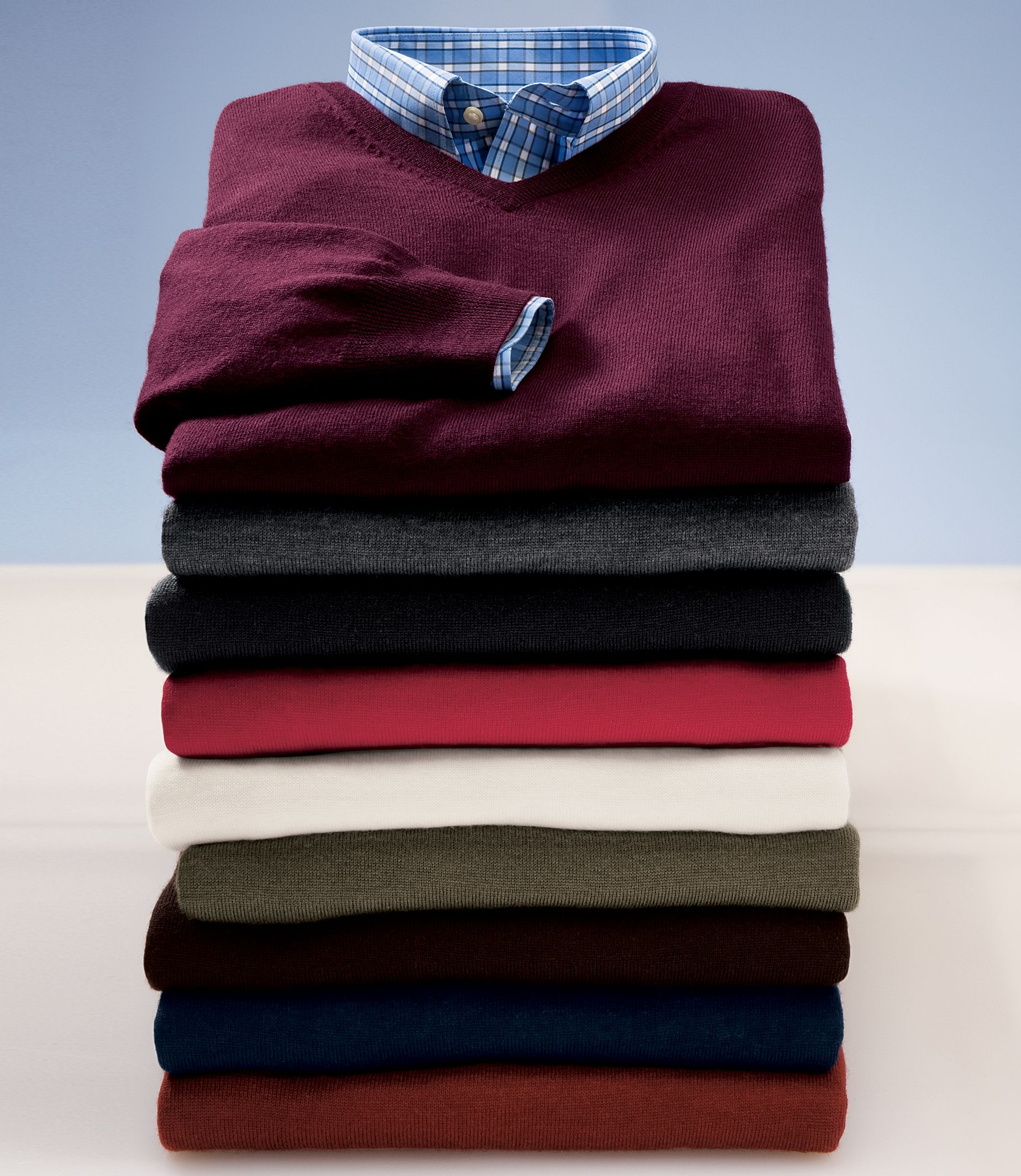 Traveler Stain-Resistant Merino V-Neck Sweater