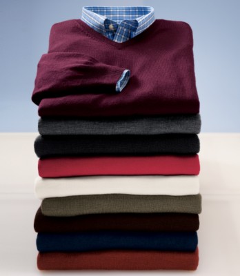 JoS. A. Bank Traveler Stain-resistant Merino V-nec...