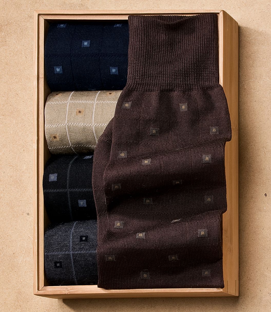 Windowpane Boxes Mid-Calf Socks
