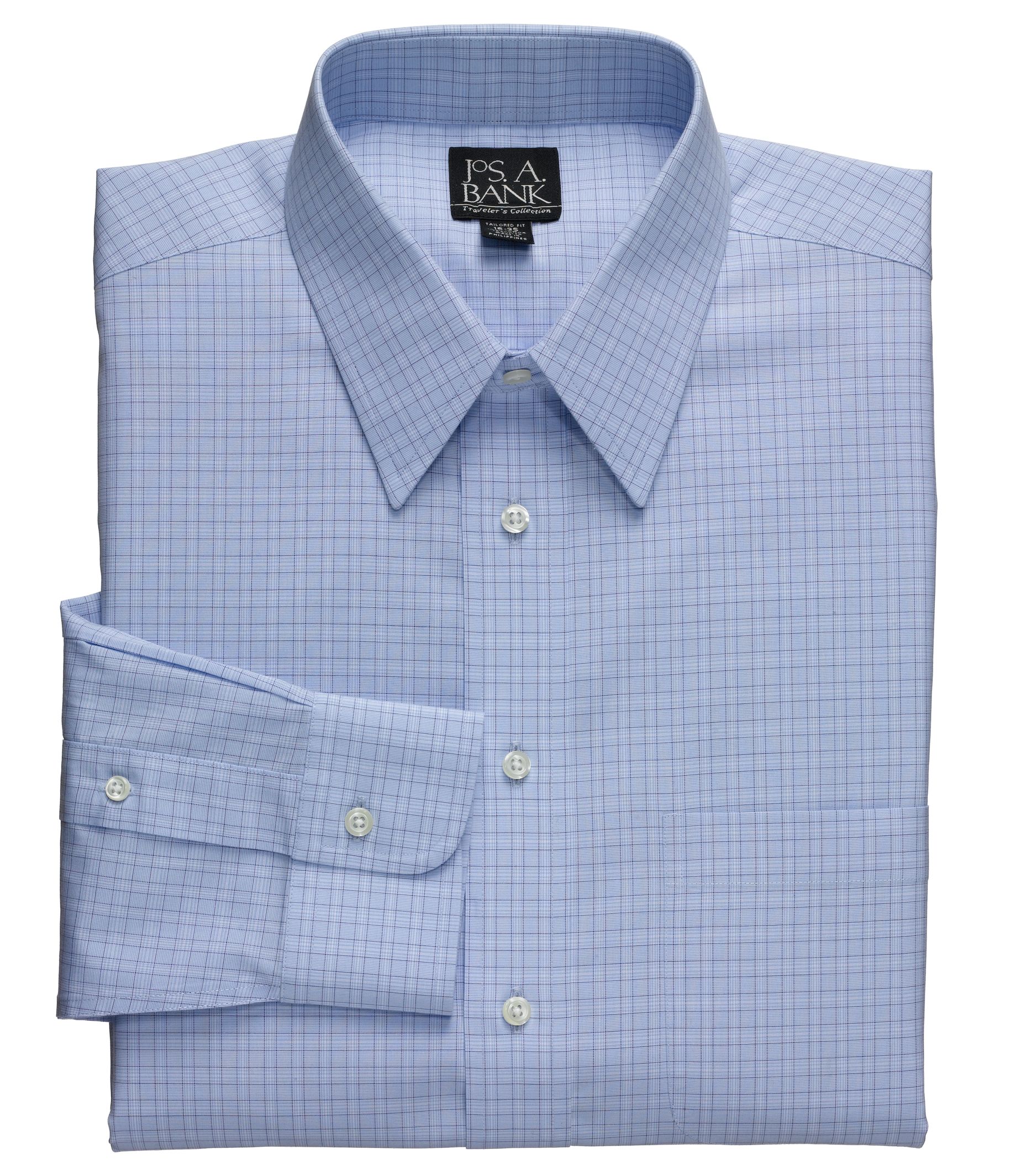 Traveler Tailored Fit Point Collar Patterned Dress Shirt- 3 for $149
