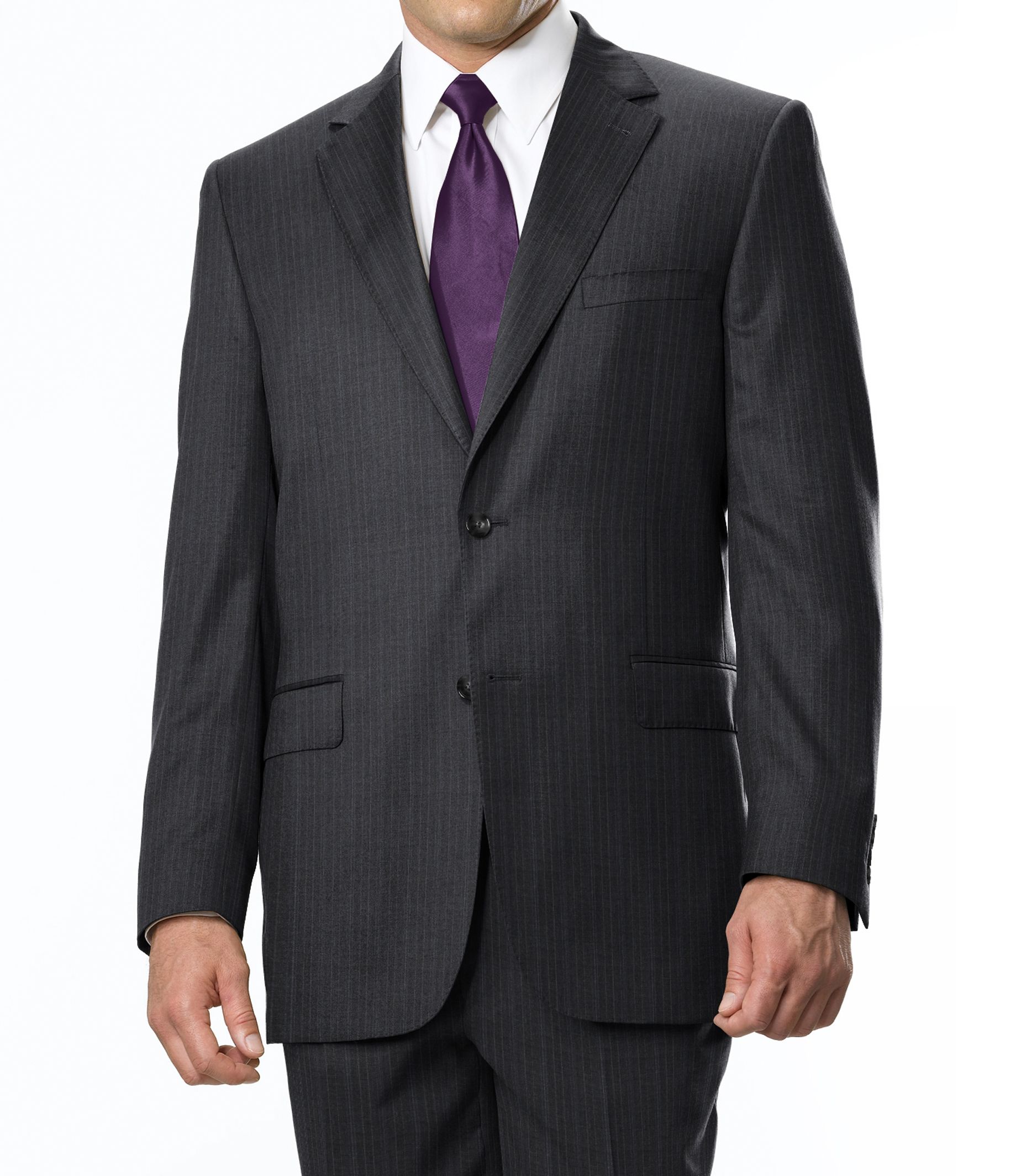 Joseph 2-Button Wool Suit with Pleated Front Trousers