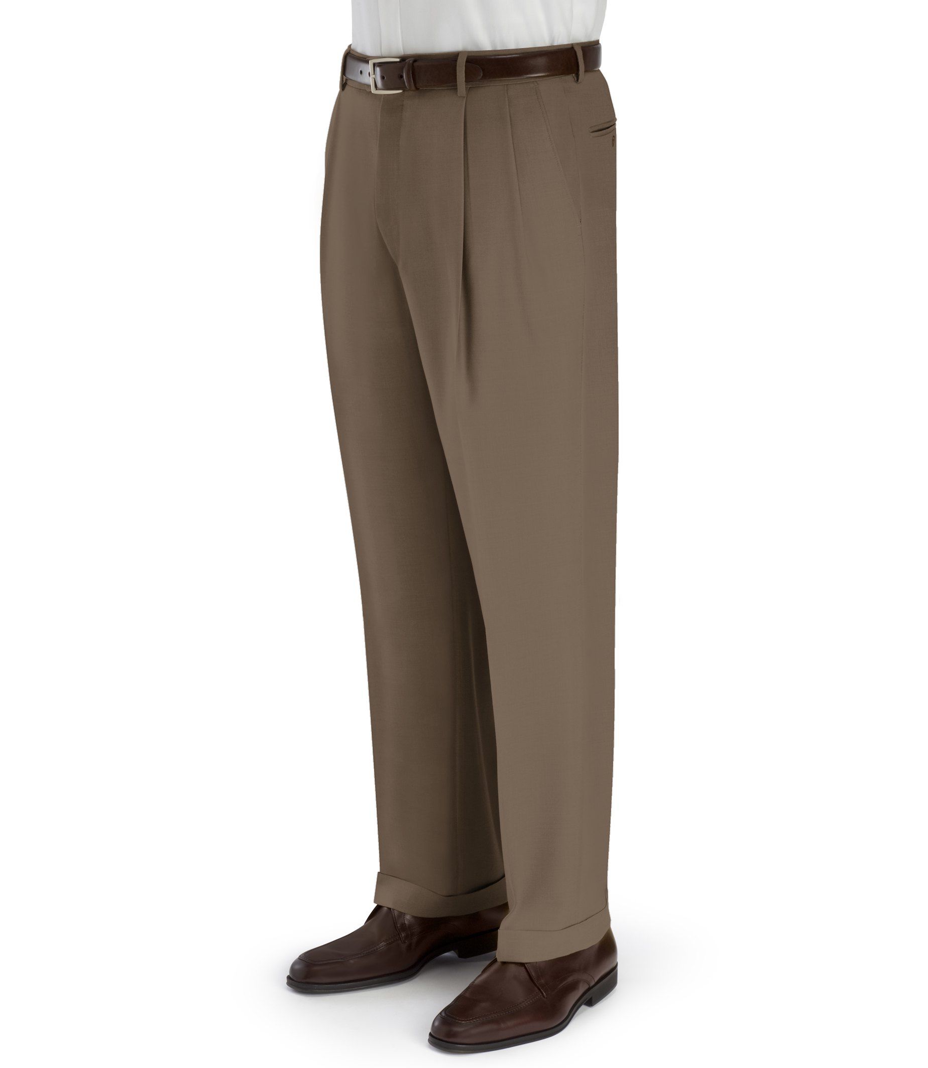 Traveler Wool Pleated Trousers