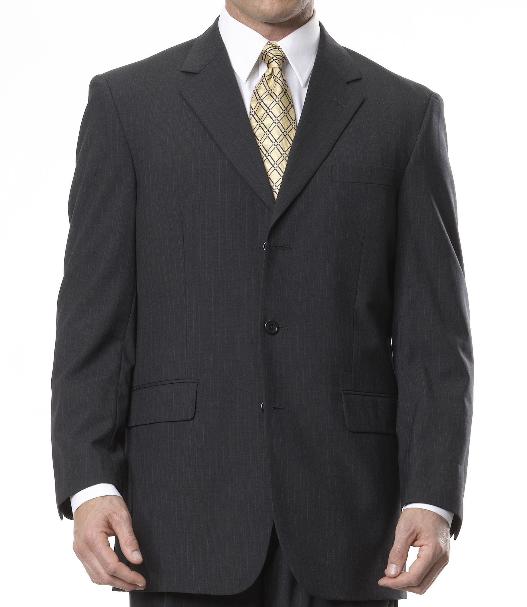 Executive 3-Button Wool Patterned Suit