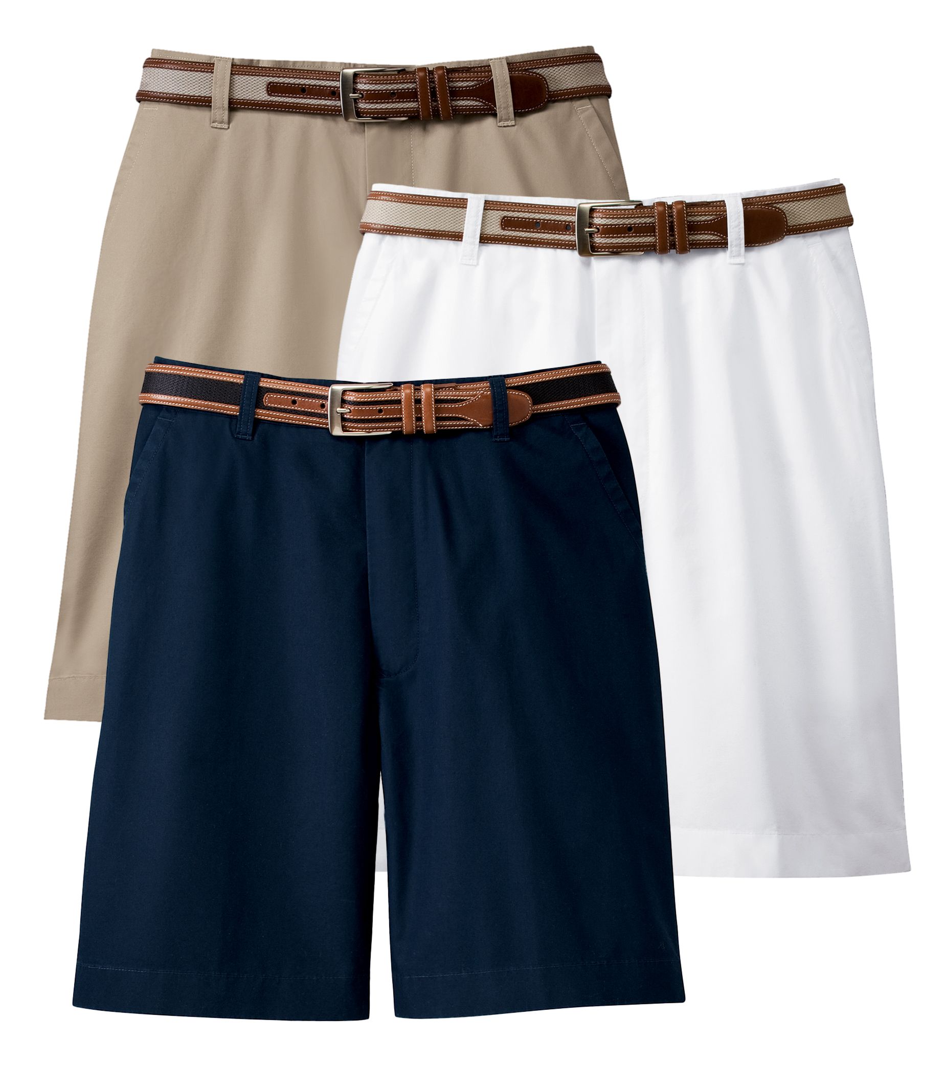 Poplin shorts pleated front