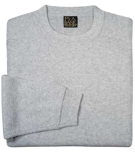 Signature Gold Cashmere Waffle Crewneck Sweater
