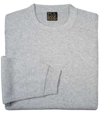 JoS. A. Bank Signature Gold Cashmere Waffle Crewne...