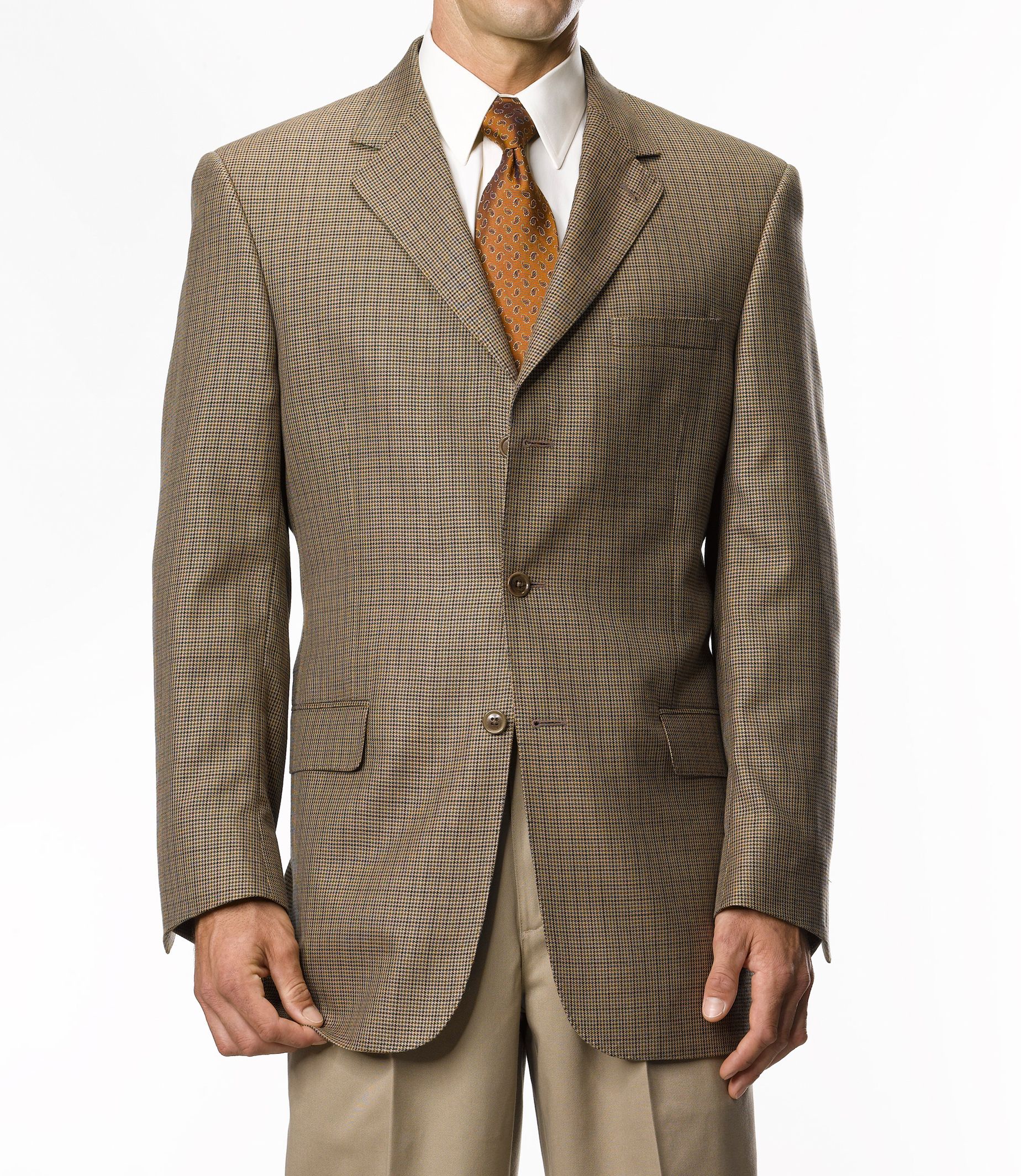 Signature Gold 3-Button Patterned Sportcoat
