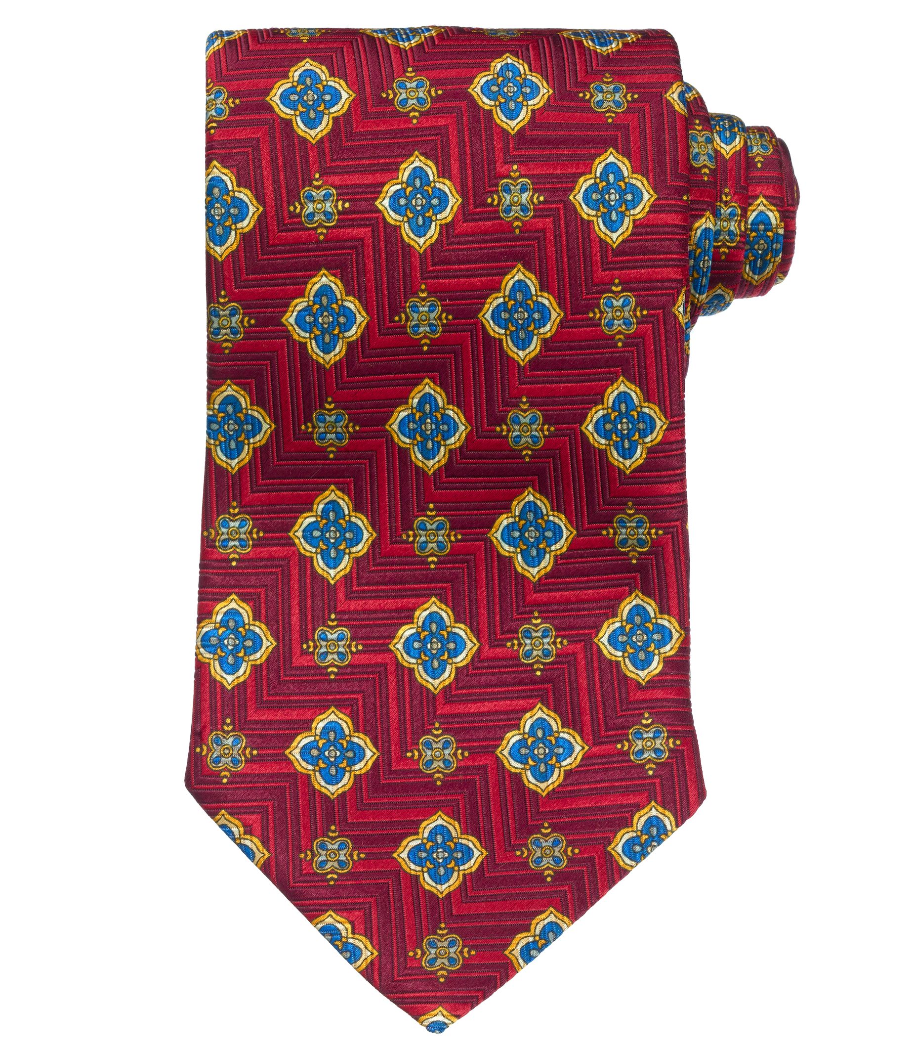 Signature Gold Zig Zag Medallion Tie