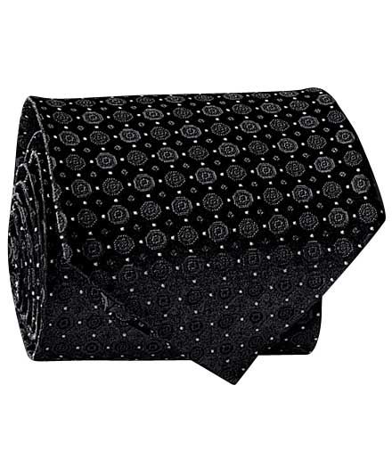 Formal Tie- Black Dot Medallion