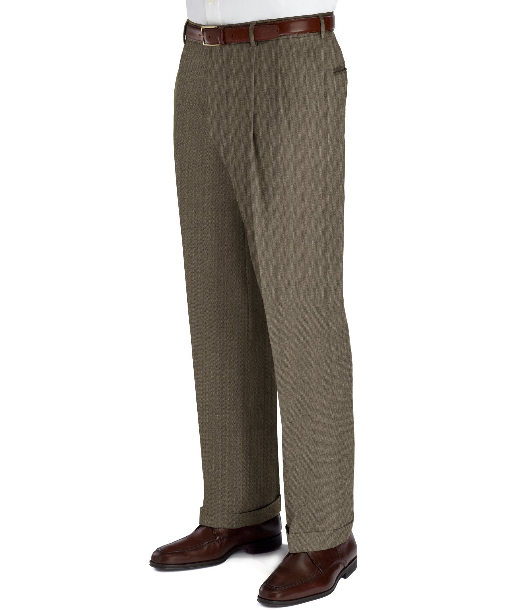 Signature Year-Round Pleated Front Crowsfoot Trousers