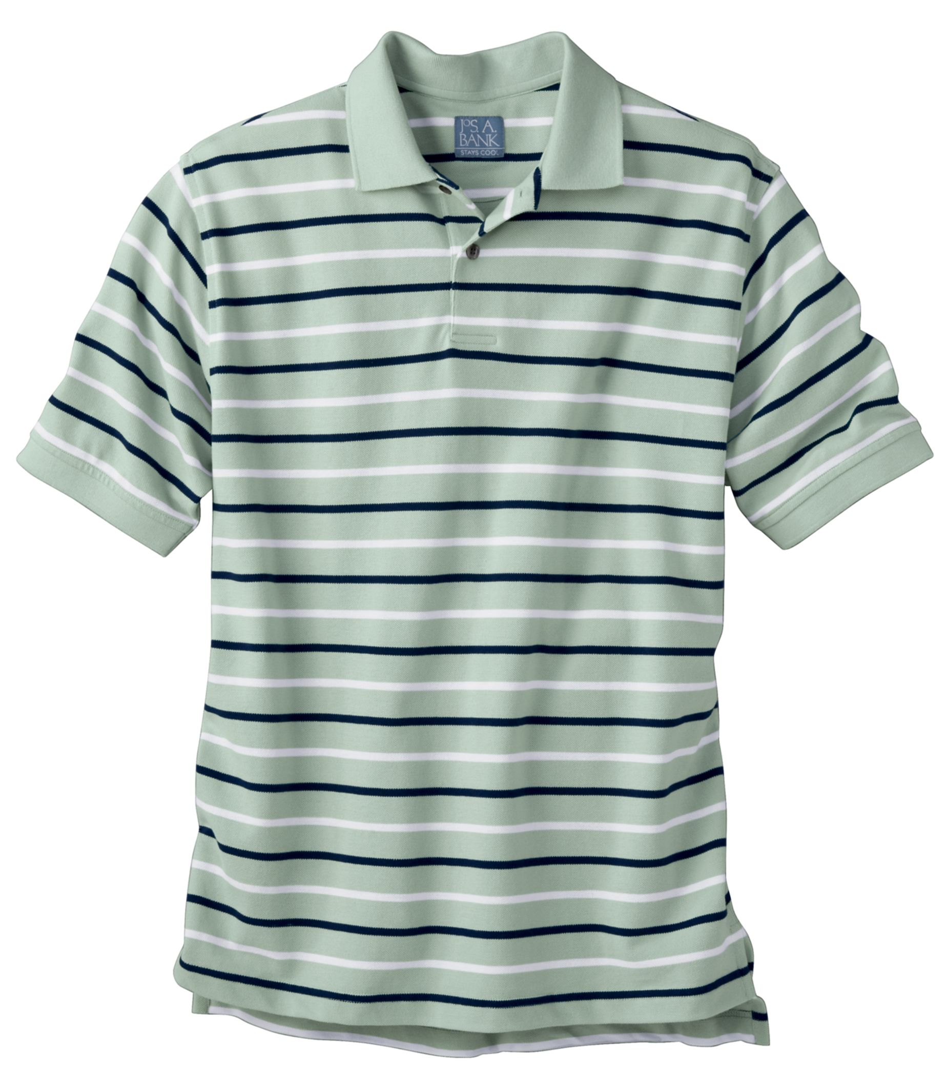 Stays Cool Striped Pique Polo
