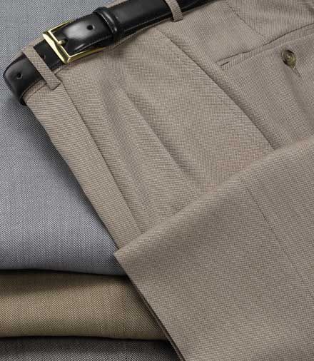 Signature Diamondweave Pleated Front Trousers
