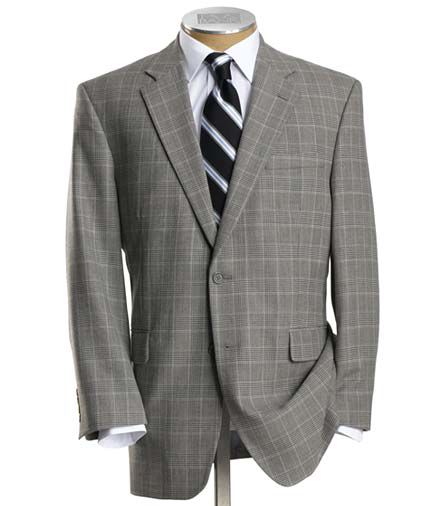 Executive Wool Plaid 2-Button Sportcoat
