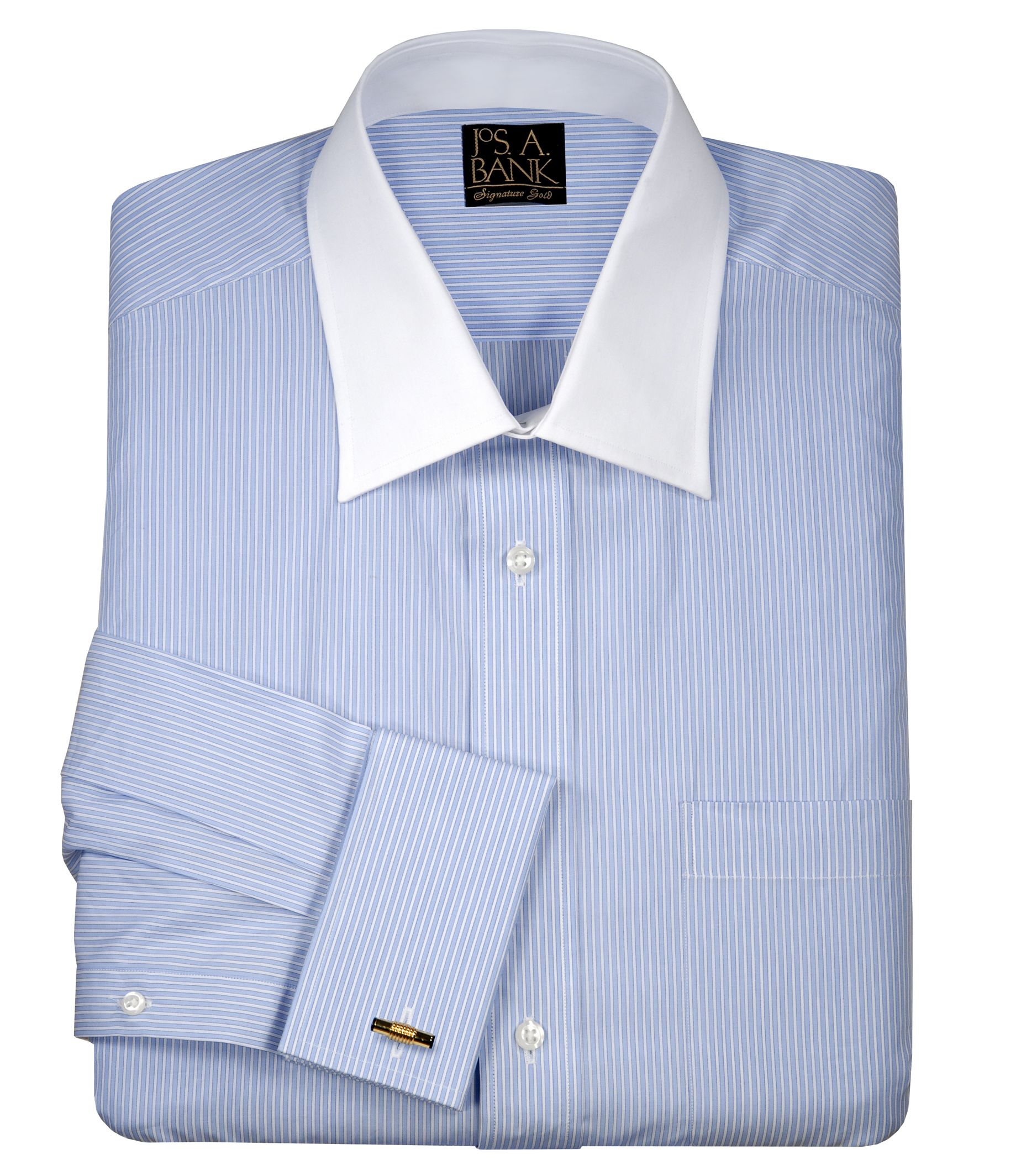Signature Gold Spread Collar, French Cuff Dress Shirt