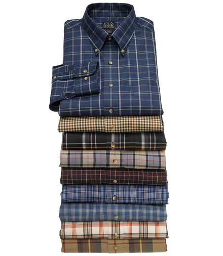 Traveler Long Sleeve Patterned Cotton Buttondown Sportshirt
