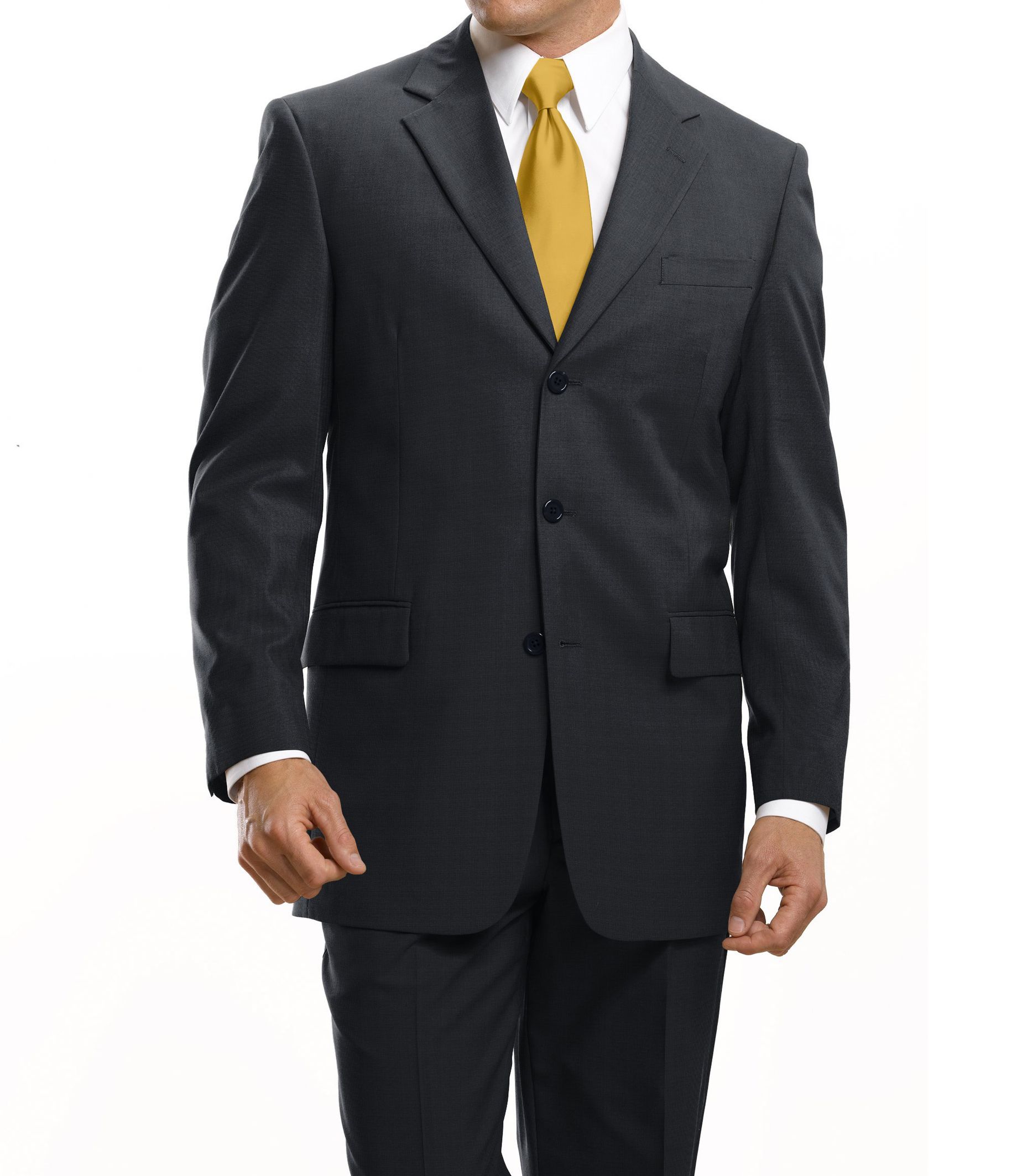 Traveler Suit Separate 3-Button Jacket- Grey Windowpane or Navy Microcheck