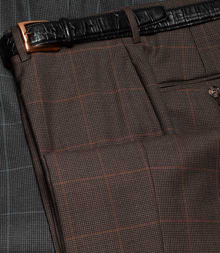 Signature Patterned Plain Front Trousers
